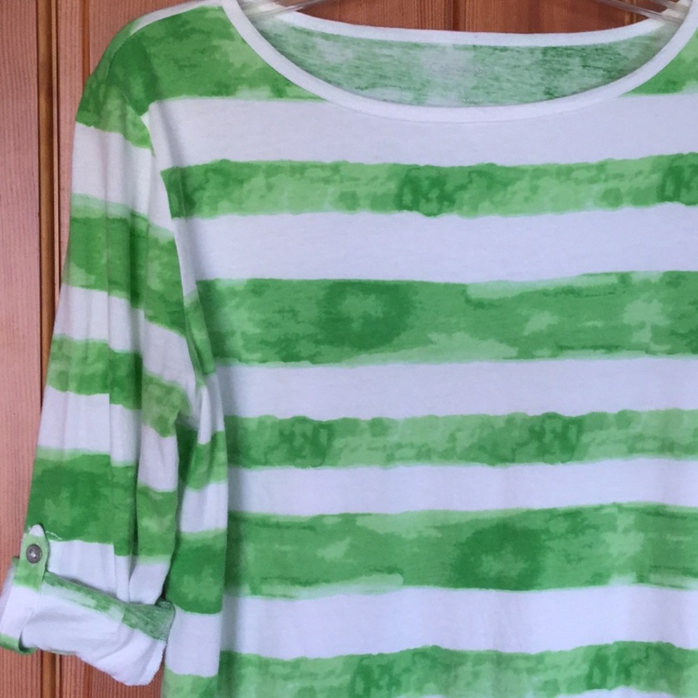 Calvin Klein Boat Neck Tee with Roll-up Sleeves, Size Small